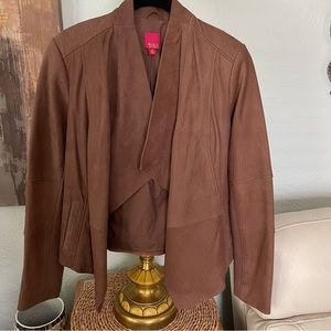 G.I.L.I. Brown Open Suede Leather Jacket 4